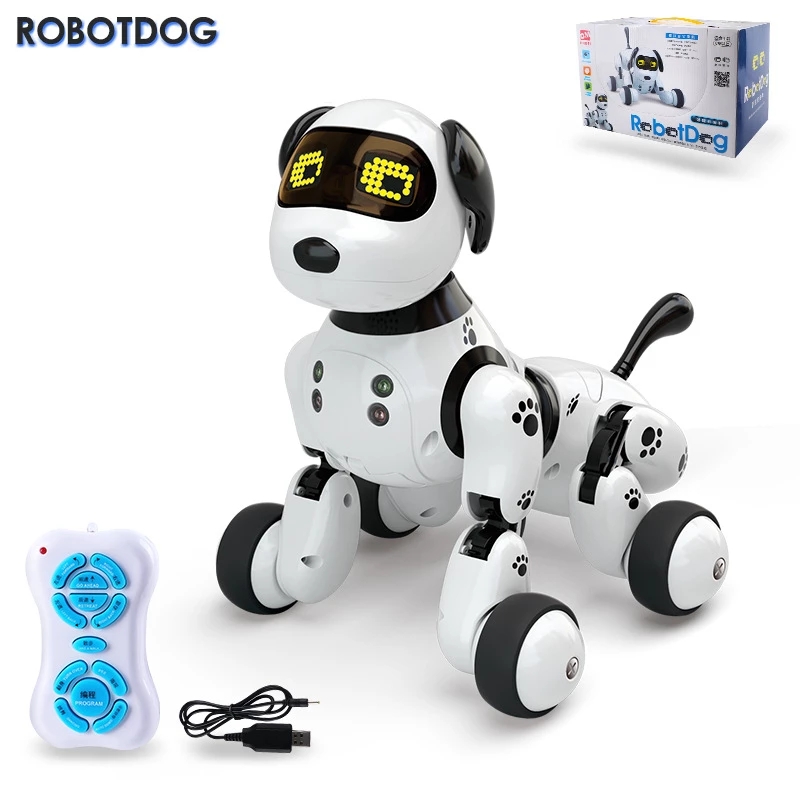 새로운 프로그래밍 가능한 2.4G 무선 원격 제어 스마트 로봇 개 어린이 장난감 지능형 말하는 로봇 개 장난감 전자 애완 동물 아이 선물